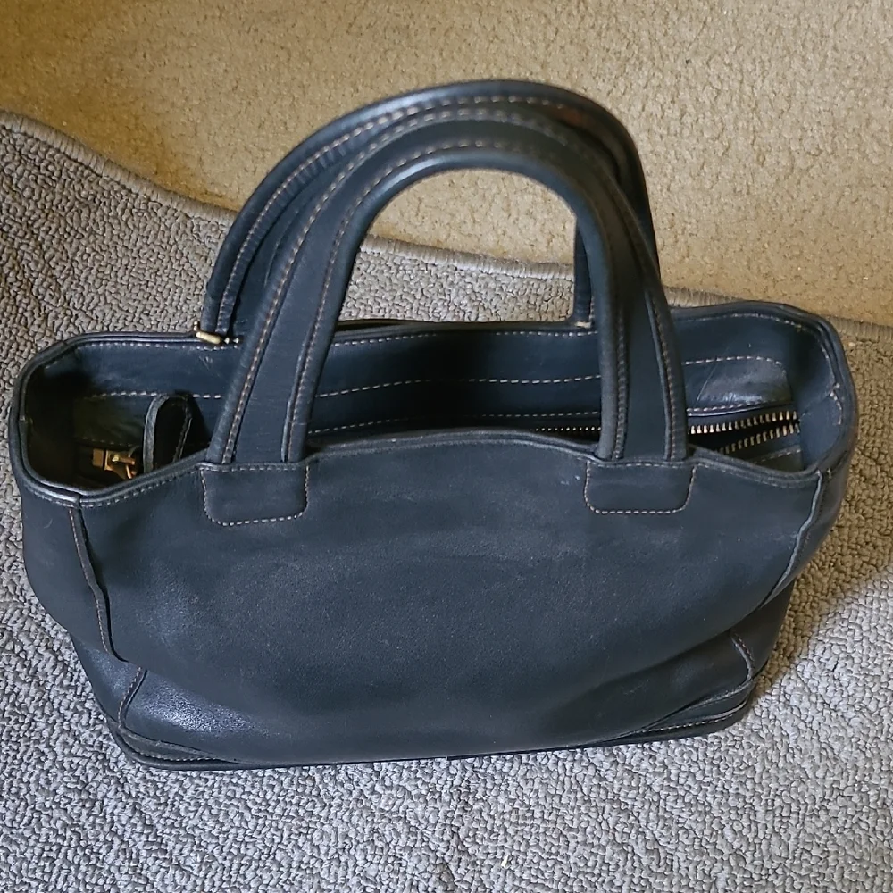 Vintage - Coach Black Satchel Structured Leather Bag - Picture 2 of 11